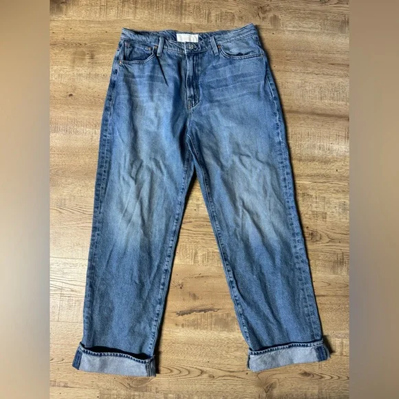 MOTHER Jeans The Dodger Skimp High Waist Cuffed Hem Wide Leg Jeans Size 32 - Picture 6 of 8